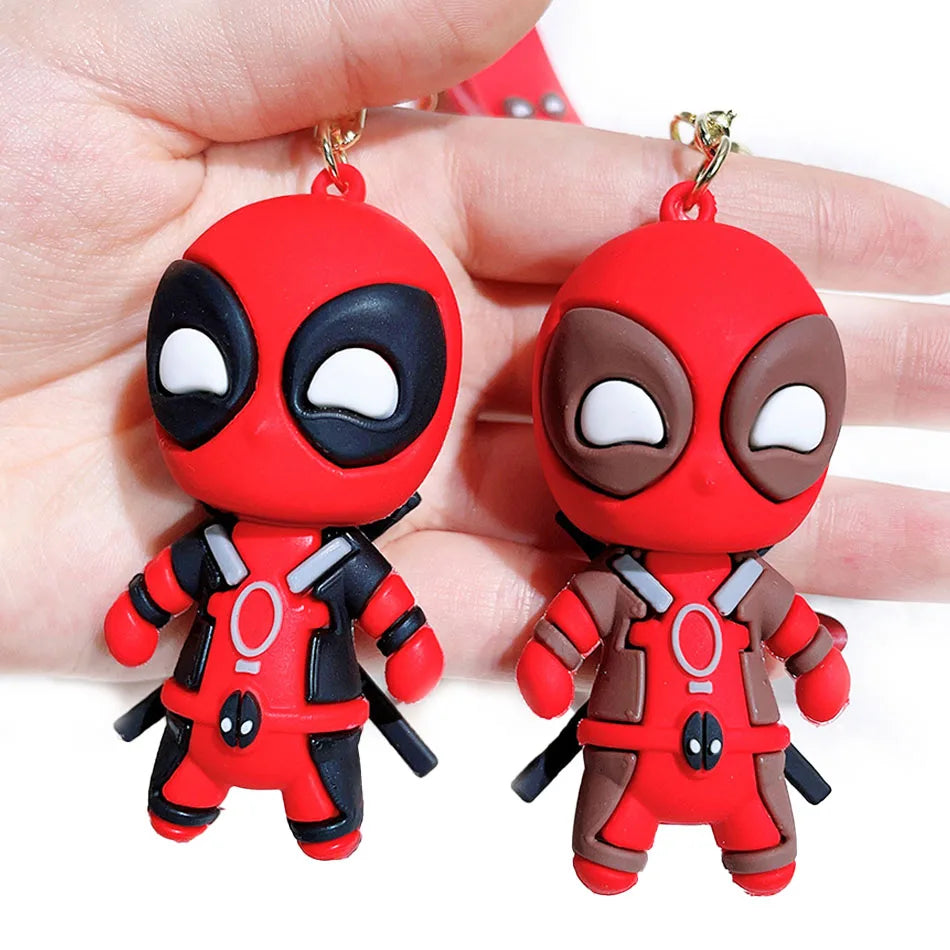 New Mutants Deadpool Anime Keychain – Superhero Villain Doll Pendant for Car Keys, Boys’ Party Gifts & Jewelry