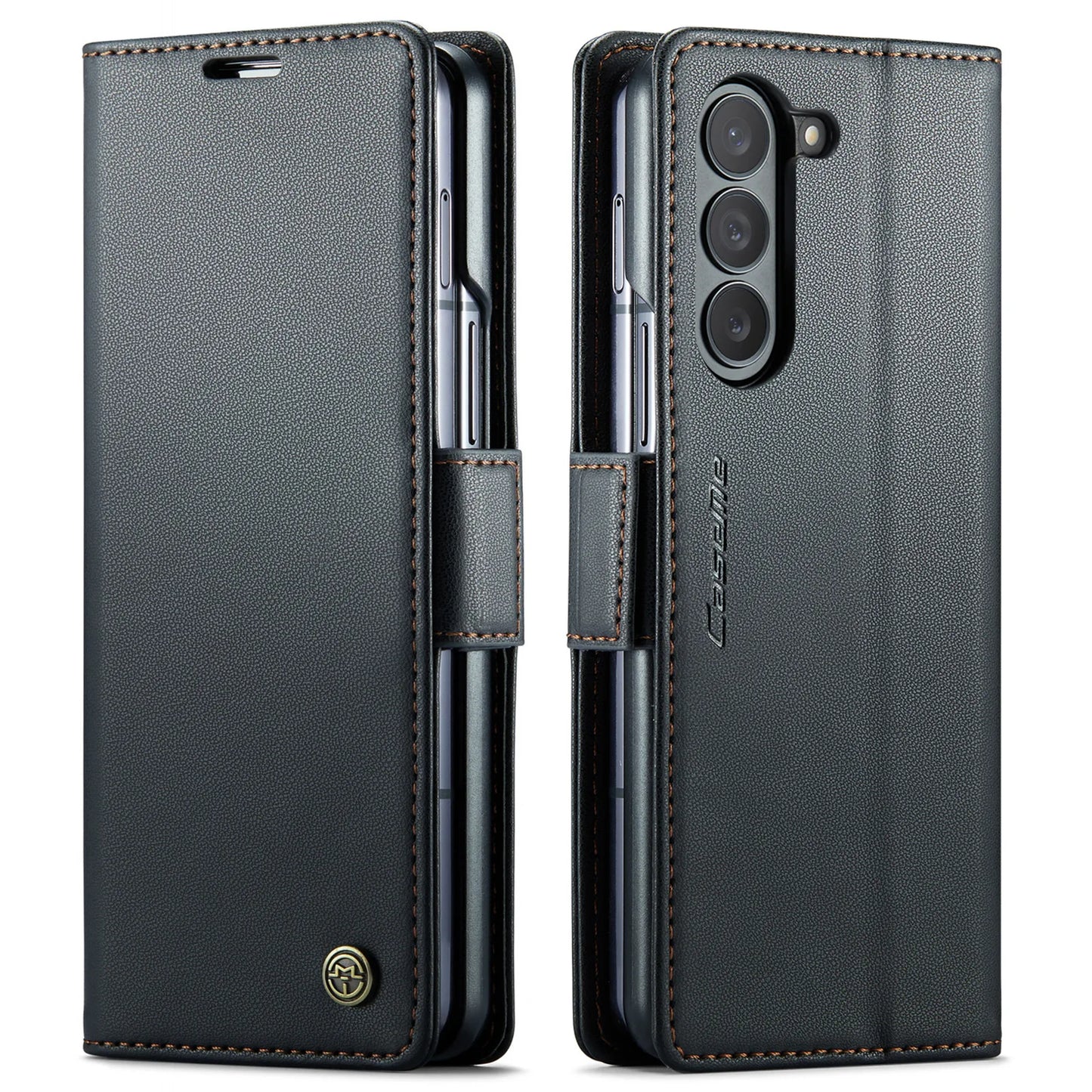Magnetic PU Leather Phone Case for Samsung Galaxy Z Fold 7/6/5 — Fold6/5 5G Wallet Card Holder Shockproof Cover
