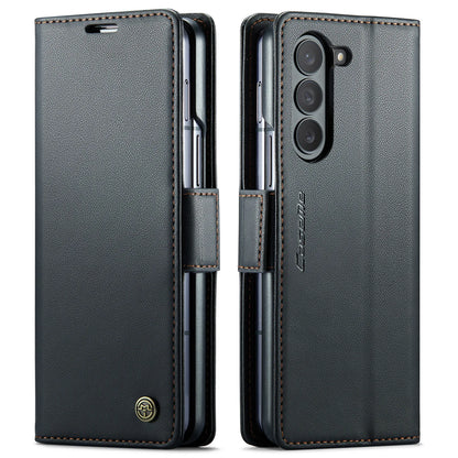 Magnetic PU Leather Phone Case for Samsung Galaxy Z Fold 7/6/5 — Fold6/5 5G Wallet Card Holder Shockproof Cover