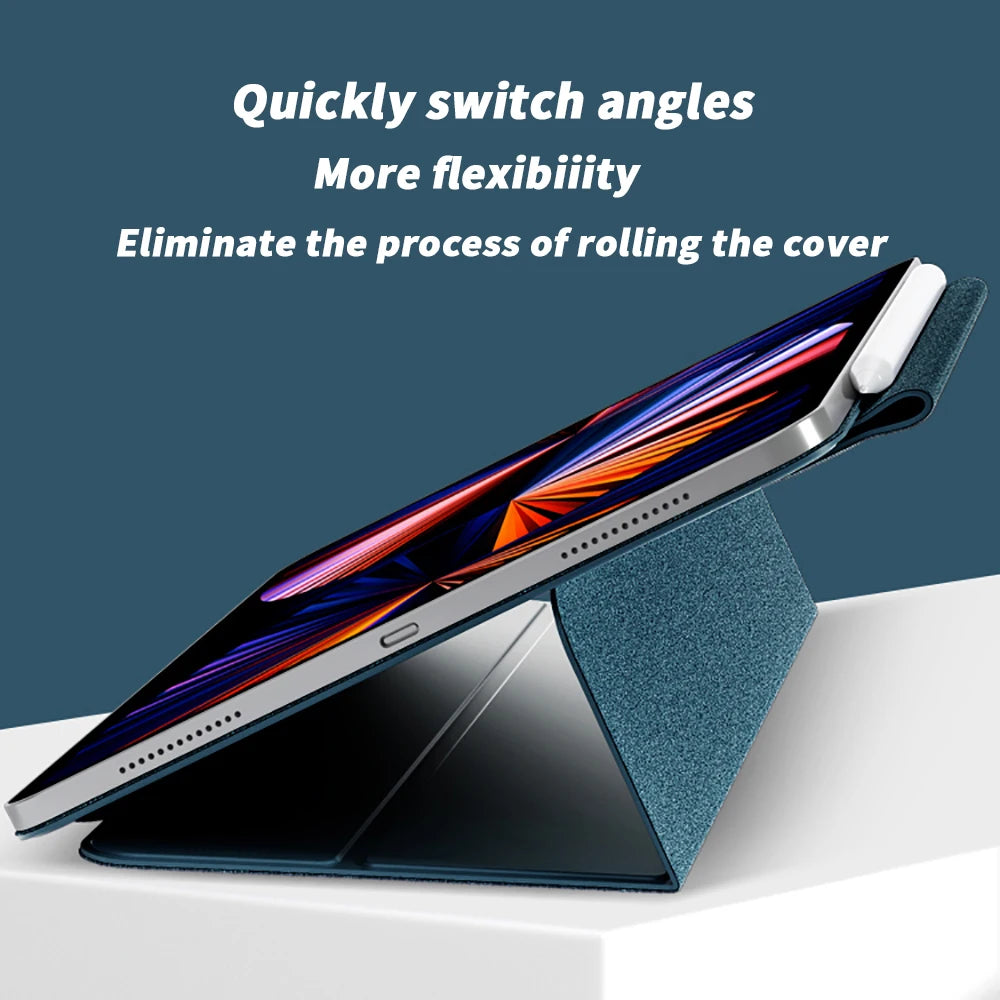 ZOYU Magnetic Smart Cover for iPad: Compatible with iPad 10, 10.9, Pro 12.9, 11 2022 - Also fits iPad Air 4/5, Mini 6 - Full Split Buckle Anti-bending Case