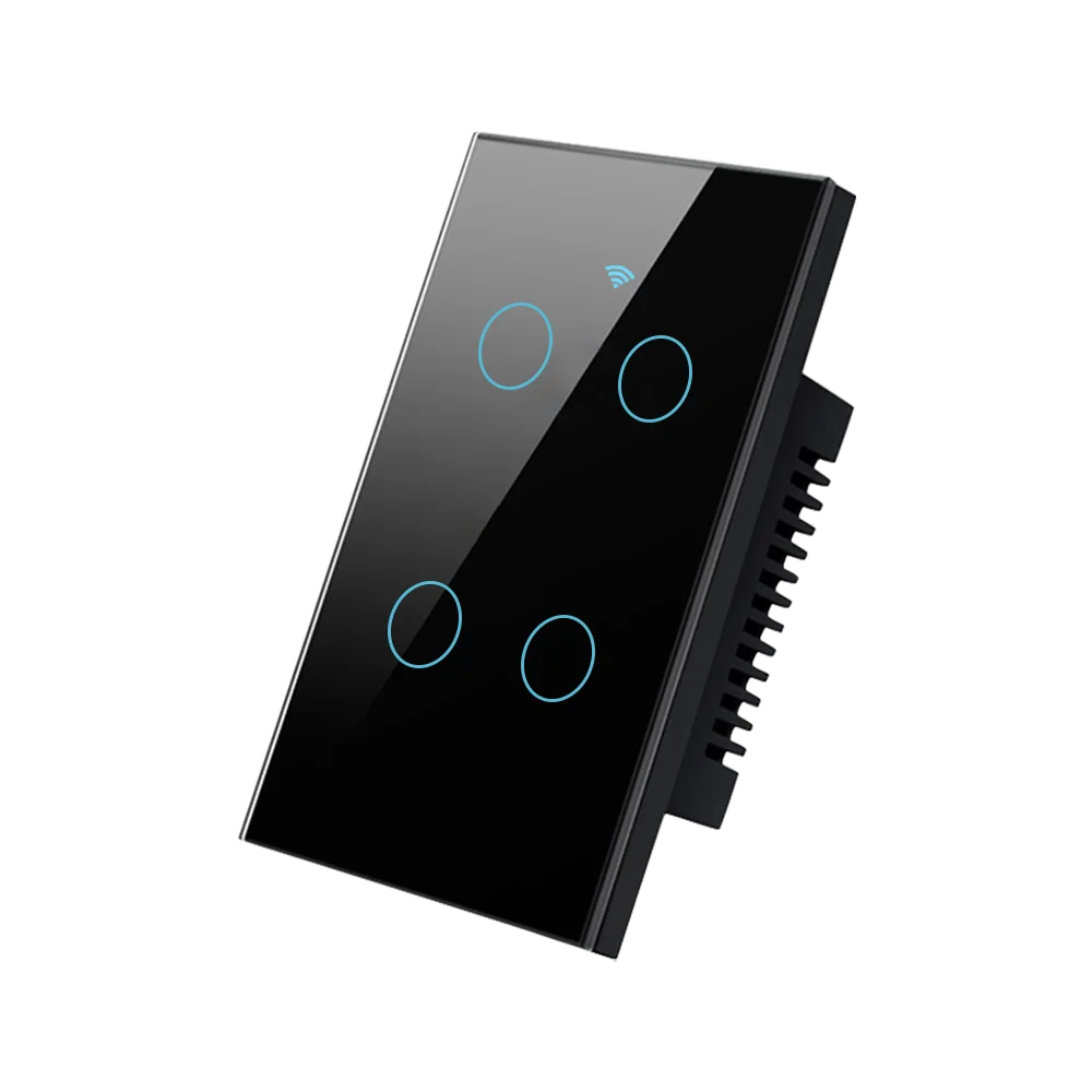 Tuya Smart WiFi Bluetooth Wall Touch Light Switch No Neutral Wire Required US 1-4 Gang Alexa Google Home Compatible Switch