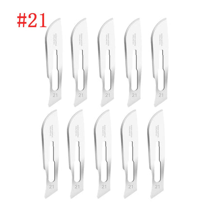 Carbon Steel Surgical Scalpel Set – Blades & Handle for DIY Cutting, PCB Repair, and Animal Surgery
