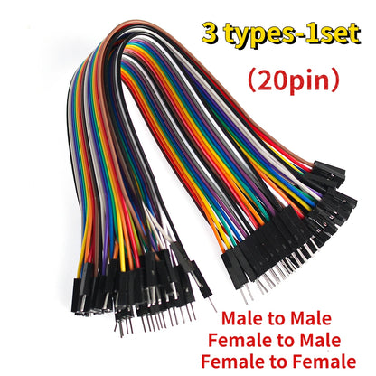 20-Pin Dupont Jumper Wire Set – 20cm Male to Male, Female to Male, Female to Female Cables for Arduino & DIY Electronics