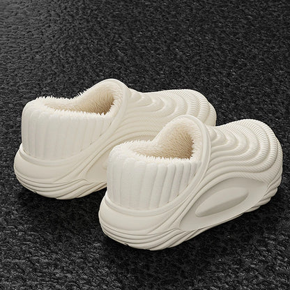 Warm Plush Waterproof EVA Slippers for Women – Soft Thick Non-Slip Winter Indoor Home Slippers, Cozy Furry Couple Slides Footwear