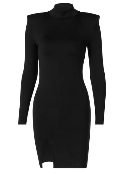 Stylish Long Sleeve Bodycon Mini Dress for Women | Slim Fit Soild Color Package Hip Design | Versatile Streetwear for Spring & Autumn