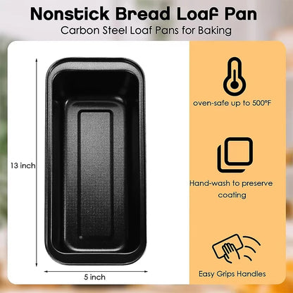 Nonstick Carbon Steel Bread Loaf Pan – Rectangle Bakeware for Toast, Brownies, and Meatloaf