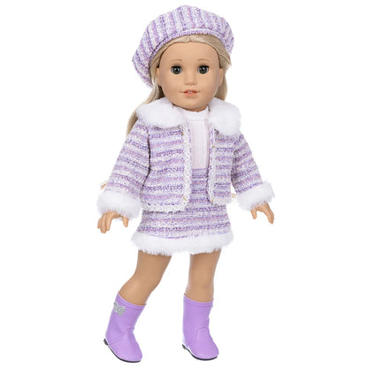 18-Inch Girl Doll Winter Coat — 43cm Baby Doll Jacket Outfit for Dressing