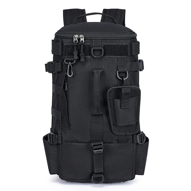 Tactical Fishing Backpack – Multifunctional Tackle Bag with Rod Holders, Molle Storage for Fishing, Camping & Hiking