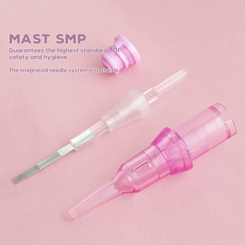 20pcs Gray Tattoo Cartridge Needles – Disposable Sterile Membrane System for Permanent Makeup Machines & Grips