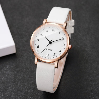 Women’s Small Dial Quartz Watch – Simple Leather Strap Ladies Wristwatch Gift