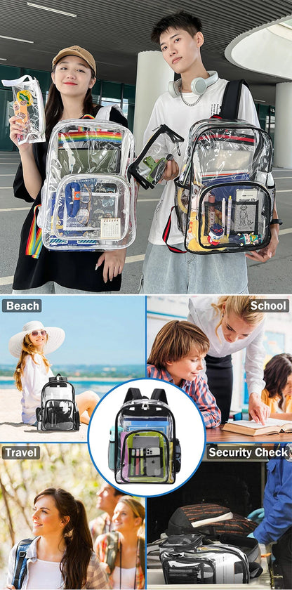 Transparent Shoulder Backpack | Unisex Large Capacity Waterproof Multifunctional Bag for Men & Women