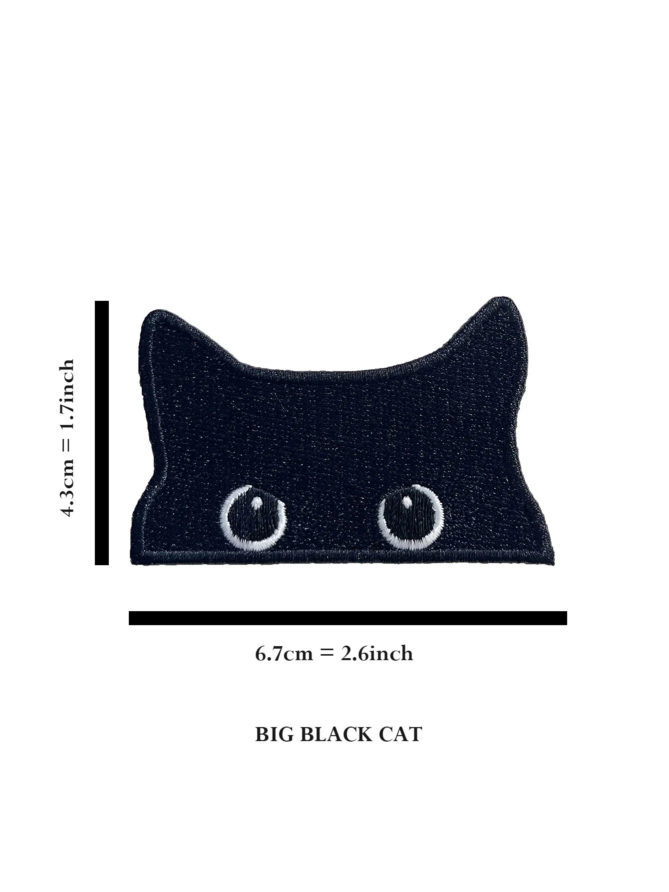 2PCS Embroidered Black Cat Iron-On Patch – Cute Design for Clothing, Jeans & Jacket Decoration