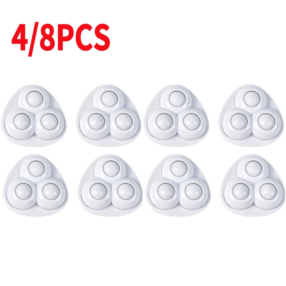 4PCS Universal Self-Adhesive Rotating Wheels – Noise-Free Pulley Set for Trash Cans, Kitchen & Small Appliances
