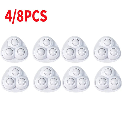 4PCS Universal Self-Adhesive Rotating Wheels – Noise-Free Pulley Set for Trash Cans, Kitchen & Small Appliances