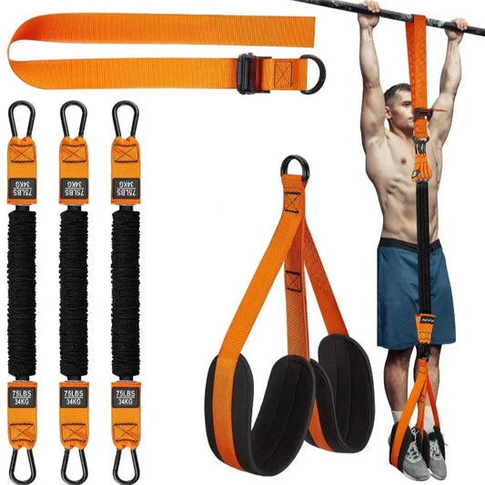 Pull-Up Assist Band with Elastic Rope – Home Fitness Power Trainer for Men, Latex Resistance Pull Bar