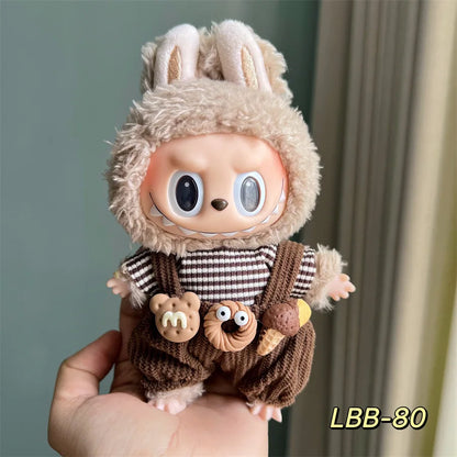 15-17CM Labubu Doll Clothes – Mini Plush Cotton Outfits for I, II, III Dolls, Party & Gift Accessories