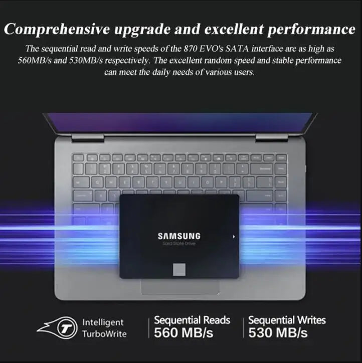 SAMSUNG 870 EVO SSD – Internal Solid State Drive SATA3 2.5" for Laptop & Desktop (1TB, 2TB, 250GB, 500GB, MLC)