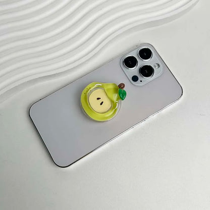 Cute Fruit Phone Holder - Resin Red Apple Foldable Phone Stand & Decorative Socket Grip
