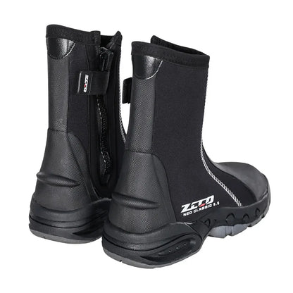 5mm Neoprene Dive Boots with Side Zipper – Wetsuit Shoes for Men & Women, Snorkeling & Scuba Diving Water Sports Accessories