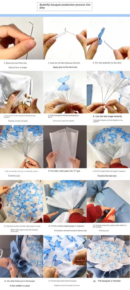 Butterfly Bouquet DIY – Handmade Artificial Flowers, Thoughtful Gift for Girlfriend, Birthday, Proposal & Wedding Decoration