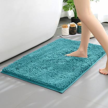 Chenille Long-Haired Bath Mat – Absorbent Bathroom Floor Mat for Tub, Living Room, and Entrance Foot Pad