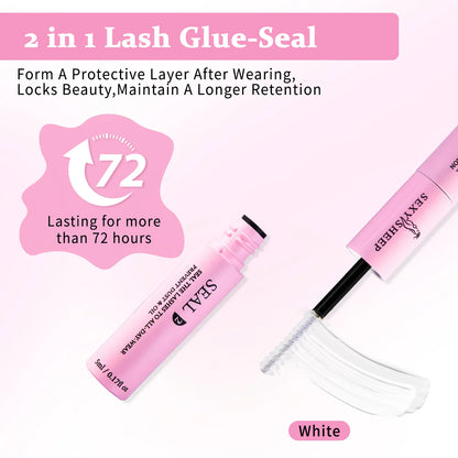 DIY Eyelash Extension Kit – D Curl Natural Lash Clusters Set with Bond, Seal, Remover & Tweezers for False Lash Application