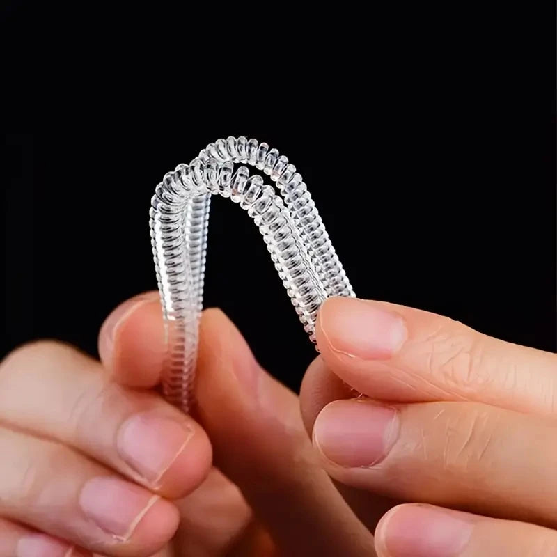 Invisible Ring Size Reducer Tool Set | Spiral Spring Based Rings Adjuster | Transparent Tightener | Resizing Guard for Jewelry - 4pcs/Set