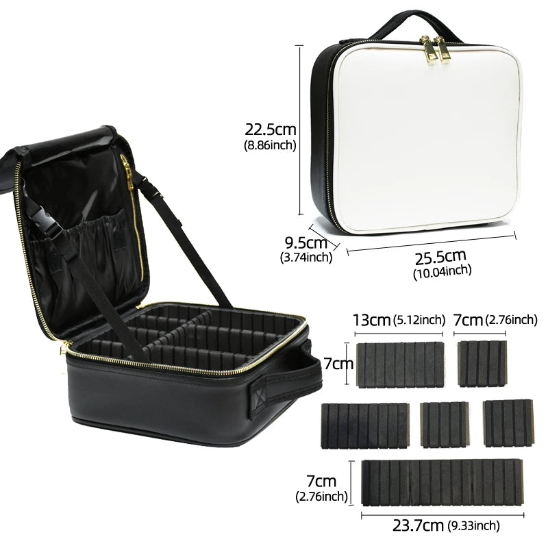 New PU Leather Cosmetic Bag for Women – Multi-Functional Portable Travel Makeup Storage Case