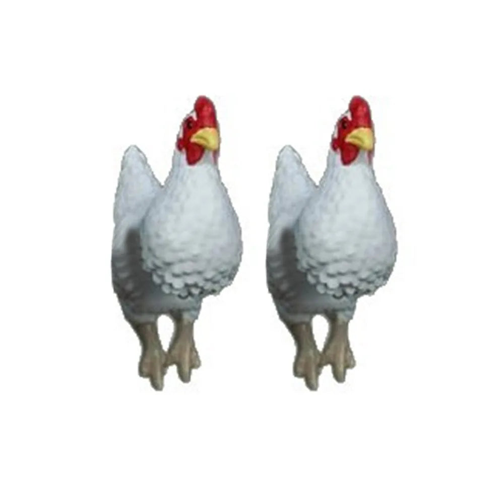 Handmade Chicken Earrings - Hand-Painted Farm Animal Jewelry & Funny Gift