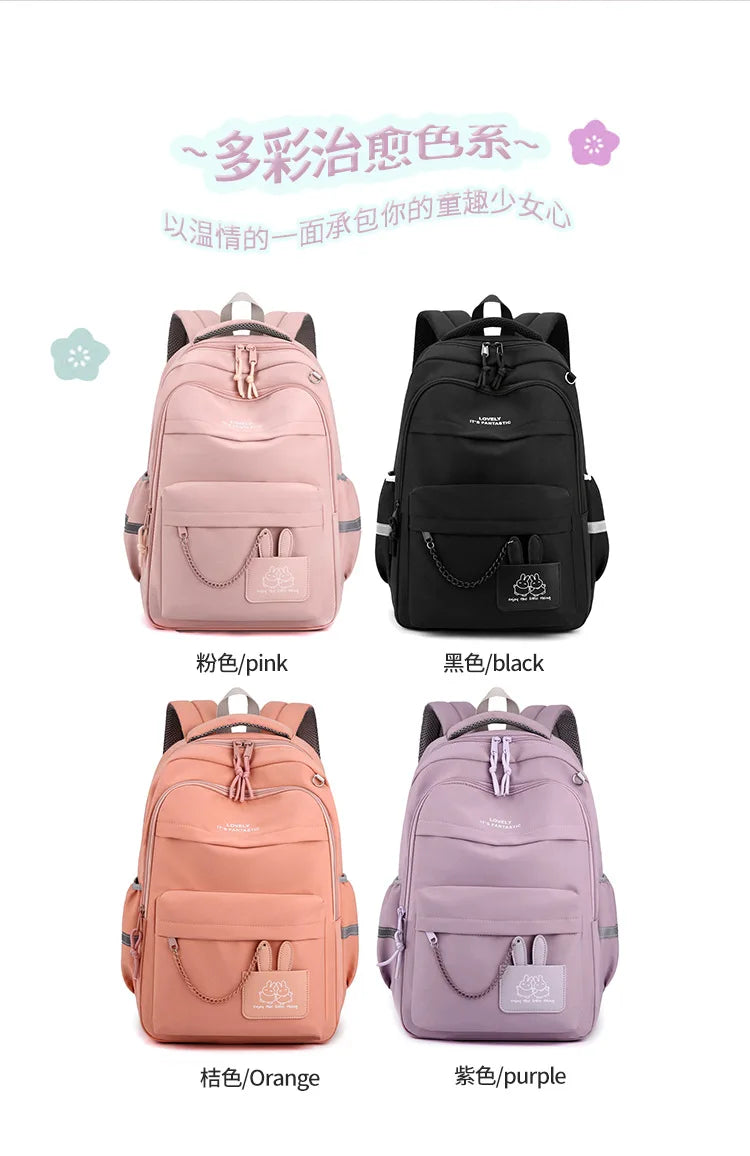 Girls’ School Backpack | Purple & Pink Large Capacity Bookbag for Kids, Primary Students Gift