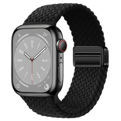 Nylon Braided Watch Band for Apple Watch – Compatible with Series SE, 3–10 & Ultra (38–49mm Adjustable Sport Strap)