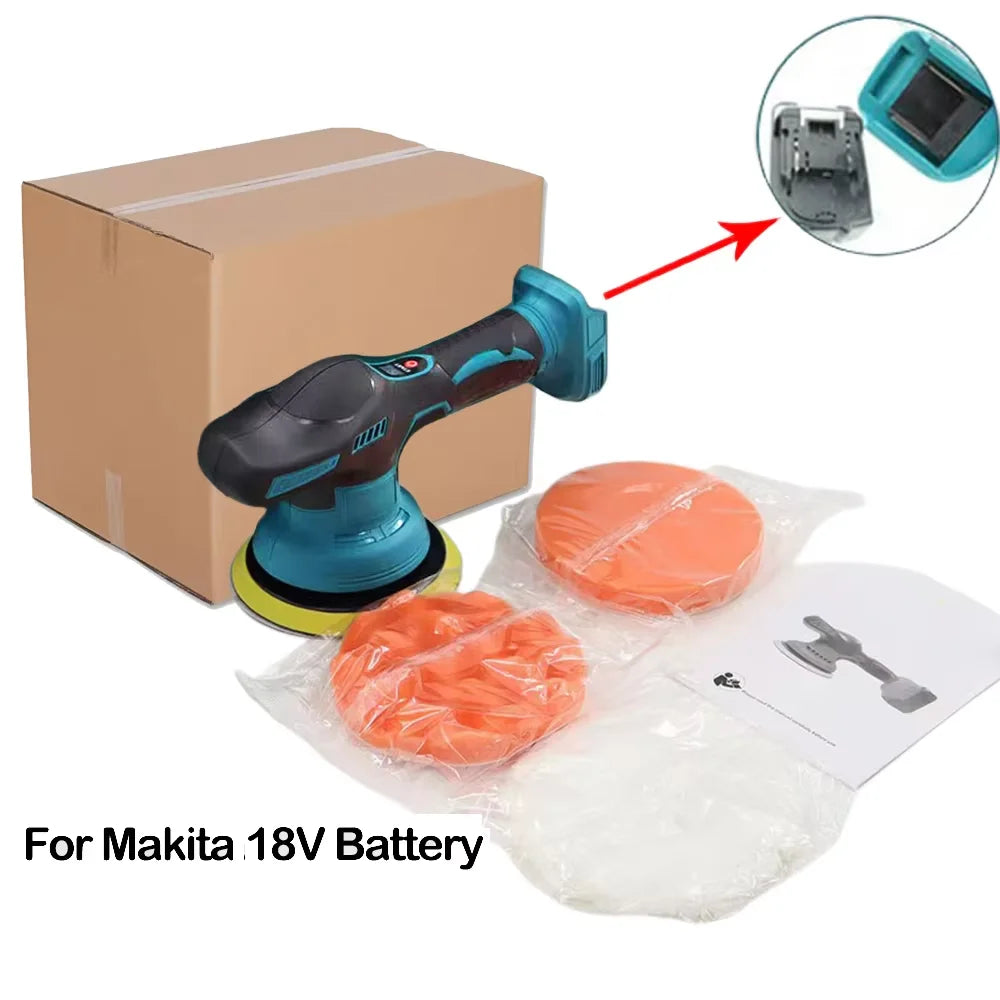 8-Speed Cordless Electric Car Polisher – Adjustable Auto Waxing, Sanding & Sealing Tool Compatible with MT/Dewalt/Milwaukee 18V Battery