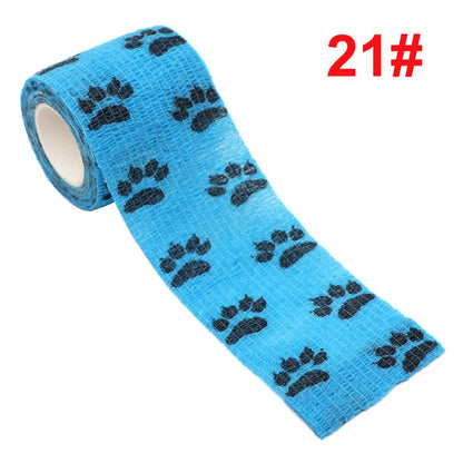 Animal Print Self Adhesive Elastic Bandage - 4.5m Sports Wrap Tape for Joints, Fingers & Pets