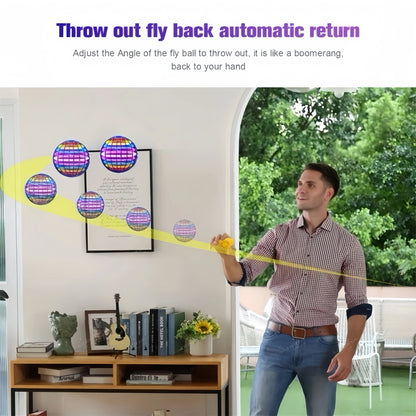 Flying Boomerang Ball with LED Lights – Magic Hover Flyorb Drone Spinner Toy for Kids Gifts