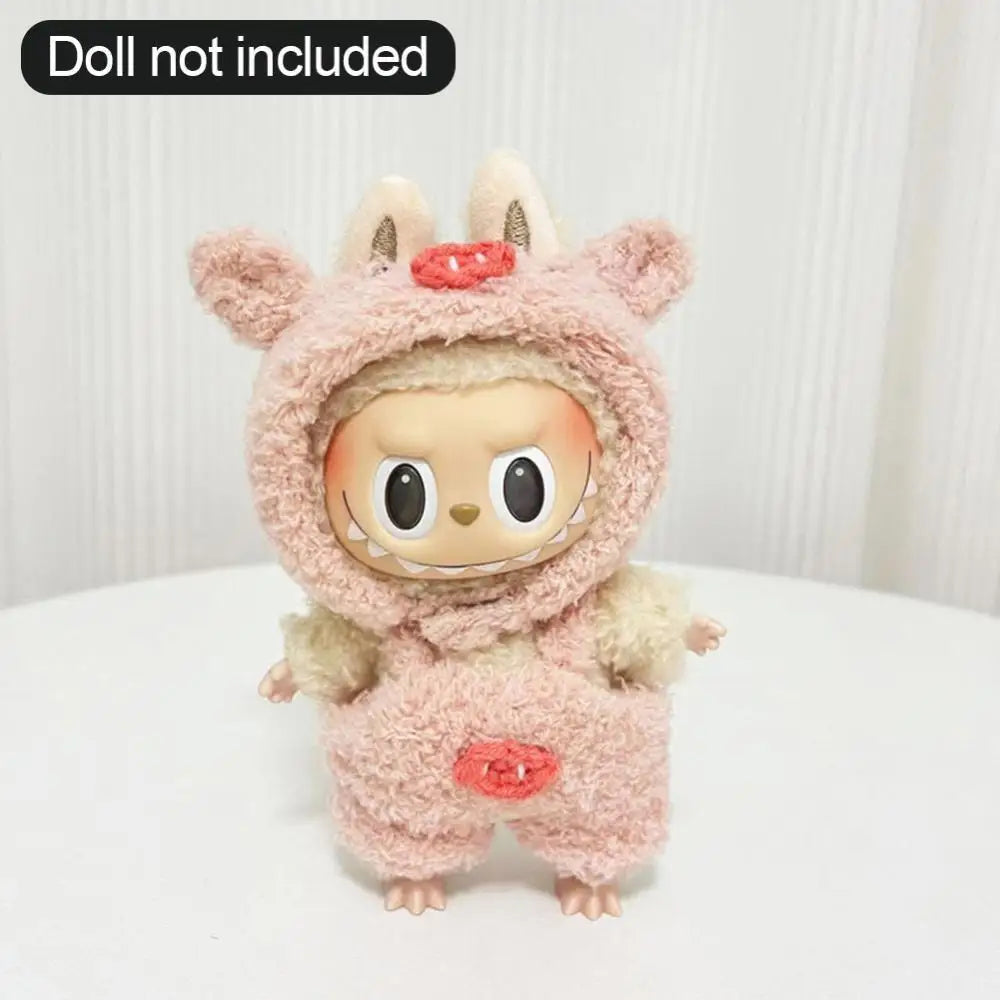 17cm Mini Plush Doll Clothes – Outfit Accessories for Kpop EXO Labubu Idol Dolls, Sitting Party Clothing, DIY Gift