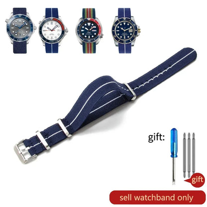 60's French Army Nylon Watch Strap - Woven Military Watch Band for Rolex, Seiko, Tudor & Omega