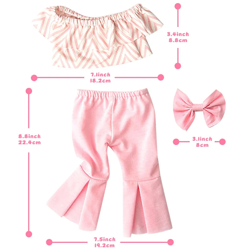 18-Inch Doll Clothes for American Girl Dolls — Bell-Bottoms & T-Shirt Set, Pretend Play Outfit, Gift for Girls