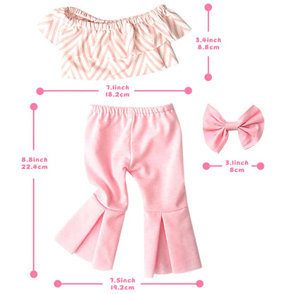18-Inch Doll Clothes for American Girl Dolls — Bell-Bottoms & T-Shirt Set, Pretend Play Outfit, Gift for Girls