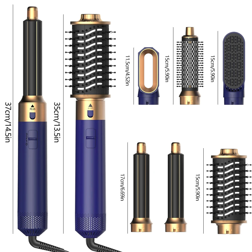 6-in-1 Hair Dryer Brush – Detachable Airflow Comb Curler with Heat Control for Straightening & Smooth Hair Styling