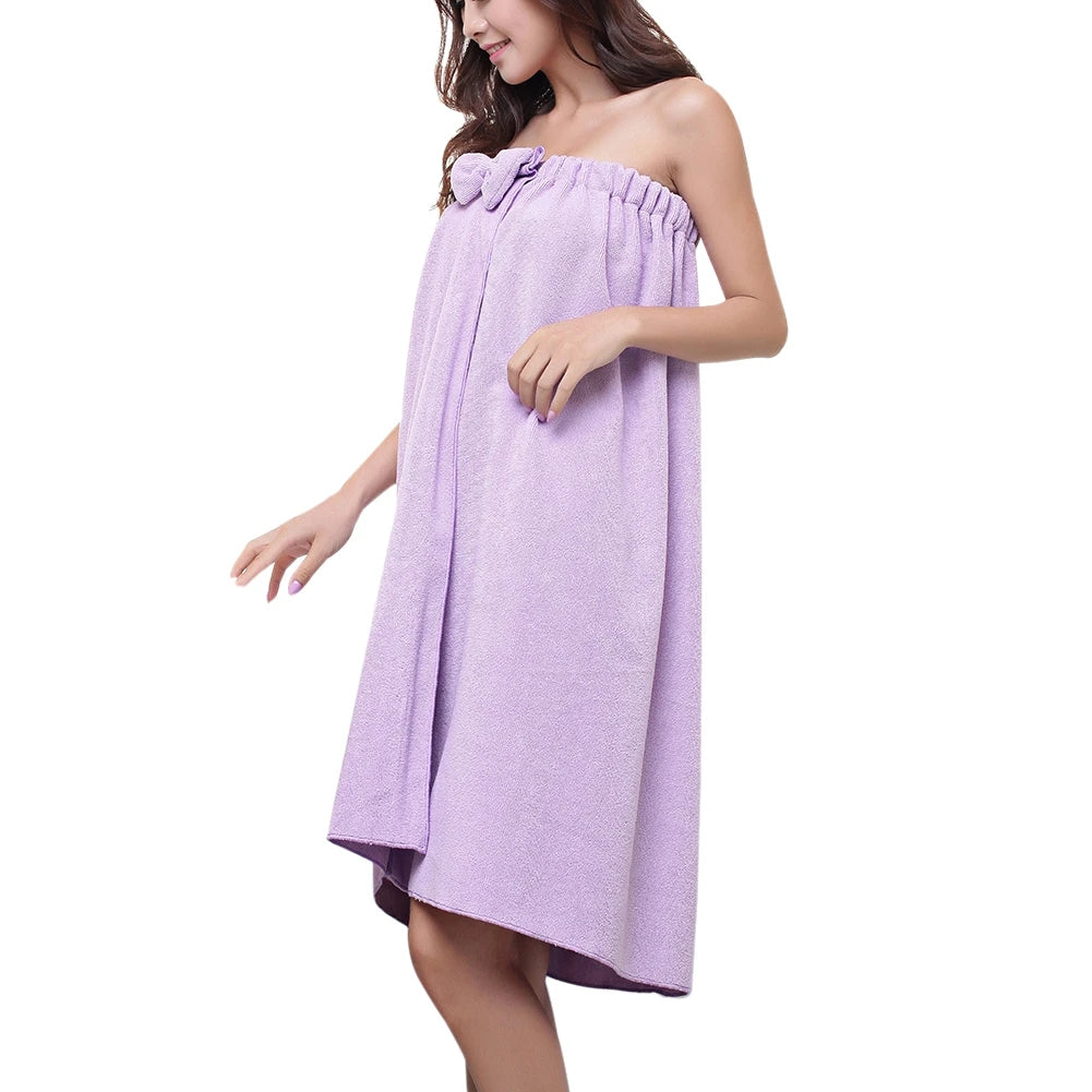 Women’s Sexy Microfiber Bath Towel Wrap – Super Absorbent Spa Bathrobe Body Bow Gown Towel