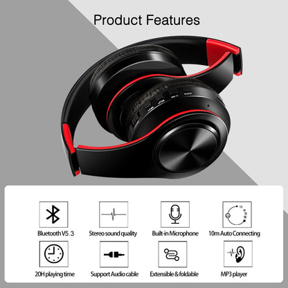 CATASSU Over-Ear Bluetooth Headphones – Wireless Stereo Headset with Mic & Soft Leather Earmuffs for PC, TV, Cell Phones
