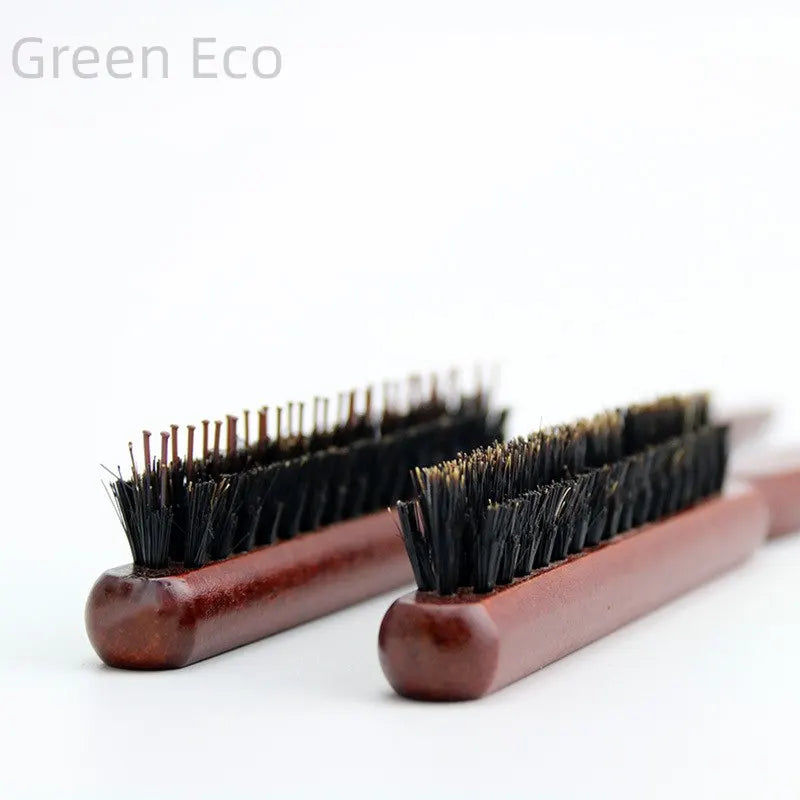 Professional Salon Teasing Brush – Boar Bristle Wood Slim Comb for Backcombing, Hair Extensions & DIY Styling