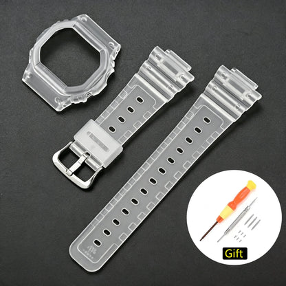 Case and Resin Rubber Strap Set for Casio G-Shock DW-5600, GW-M5610 & GW-B5600 - Unisex Replacement Watch Accessories