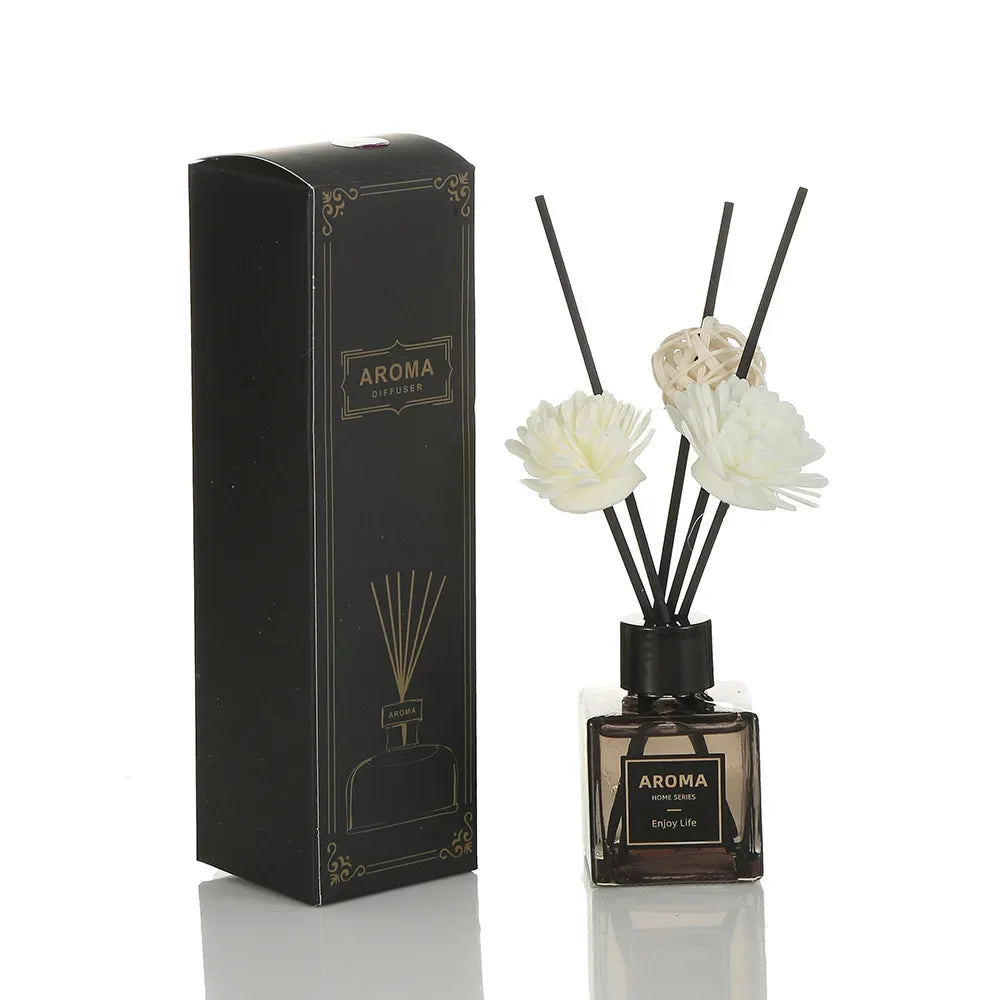 50ml Luxury Diffuser & Scented Candle Gift Set - Lime Basil Essential Oil for Aromatherapy & Home Decor