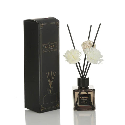50ml Luxury Diffuser & Scented Candle Gift Set - Lime Basil Essential Oil for Aromatherapy & Home Decor