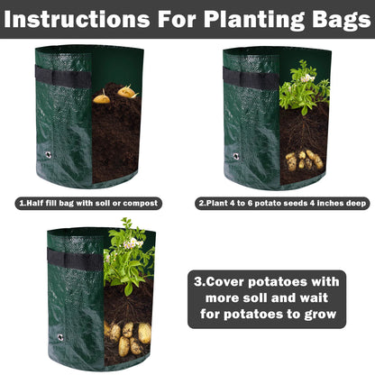 Potato Grow Bags – 3/5/10 Gallon Gardening Planter Bags for Potatoes, Tomatoes, Carrots & Vegetables