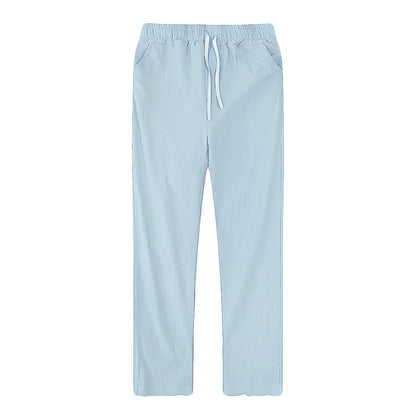 Men's Cotton Linen Pants – Breathable Solid Color Trousers for Autumn, Fitness & Streetwear, S-3XL