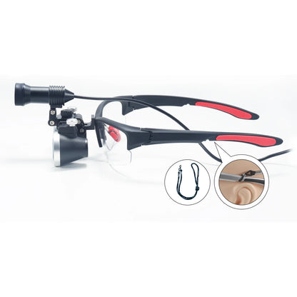 Dental Loupes 2.5X/3.5X Magnification – Binocular Magnifier with 5W Headlight & Cloth Packaging for Medical & Lab Use