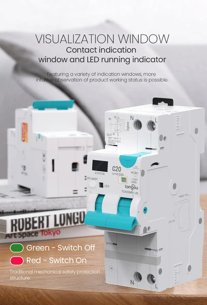 TONGOU ZigBee RCBO Smart Circuit Breaker – Adjustable Residual Current Breaker with Overcurrent & Leakage Protection