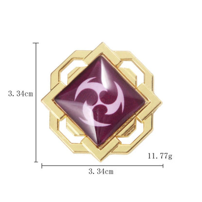 Genshin Impact Metal Brooch Pins - Primogem Xiao Vision Element Badge Cosplay Collectible Jewelry